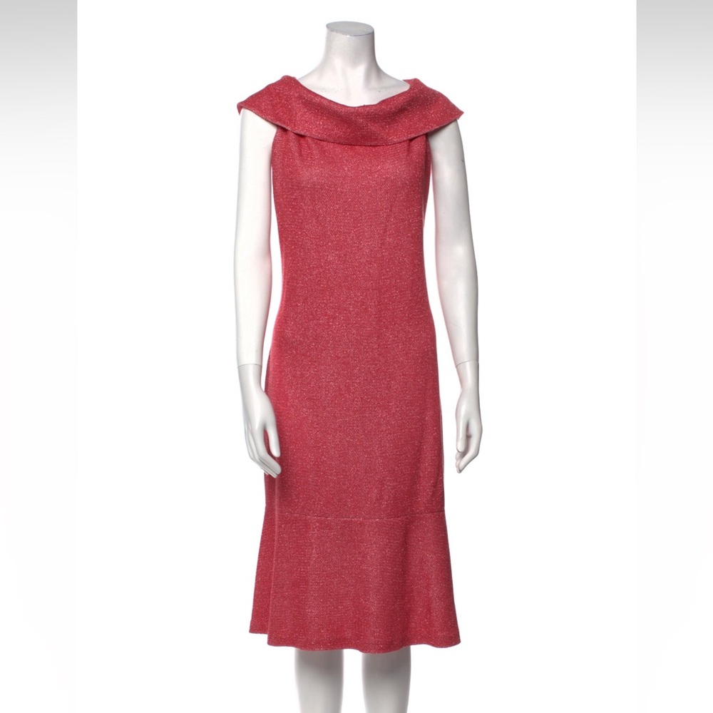 St. John Off the shoulder pink glitter dress